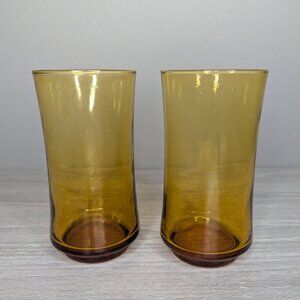 Libby Bolero Honey Gold/Amber Glasses Set of 2